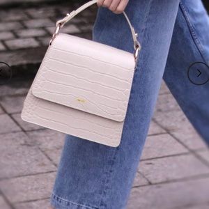 The Fae Top Handle Bag - White Croc